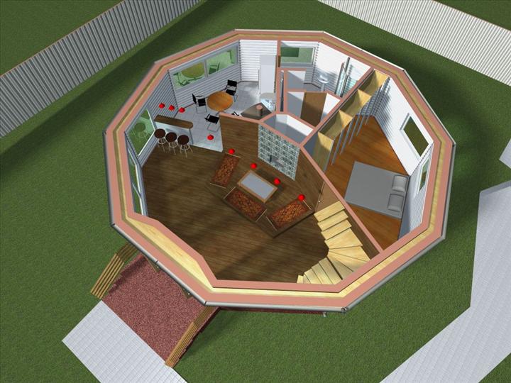 Home round. Дом восьмиугольник проект Octagon. Круглый дом проекты. Купольный дом планировка. Шестиугольный дом.